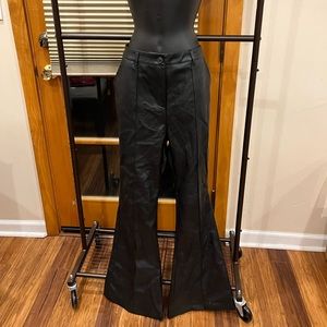 Black Leather Bootcut Pants Size Large
